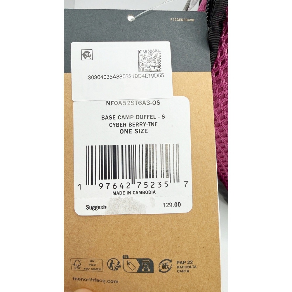 The North Face Base Camp Duffel Size S / 50L Cyber Berry Pink NF0A52ST6A3 - NEW - Picture 9 of 10
